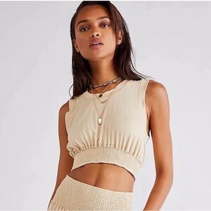Free People Beach Tan Sleeveless Crop Top